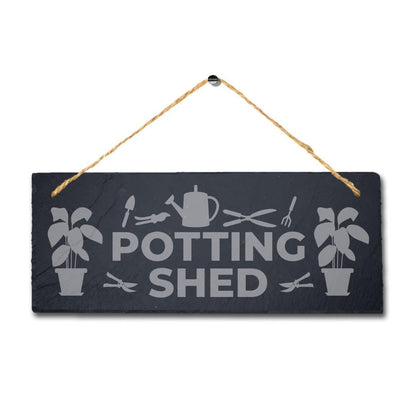 Potting Shed Laser Engraved Hanging Slate Garden Shed Home Decor Plaque Sign