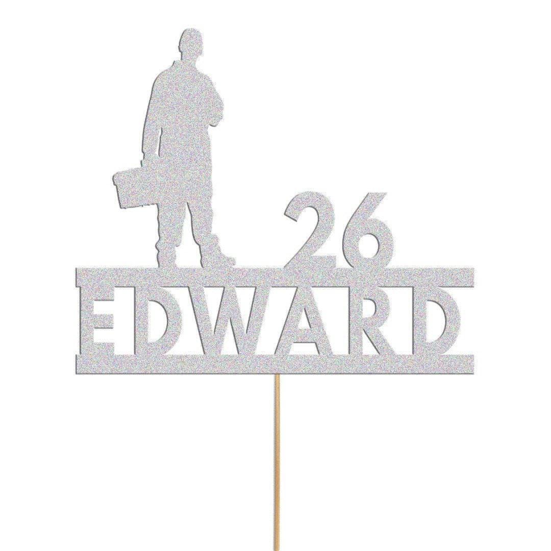 Personalised Builder Plumber Birthday Cake Topper Electrician Cake Decoration Any Name Age