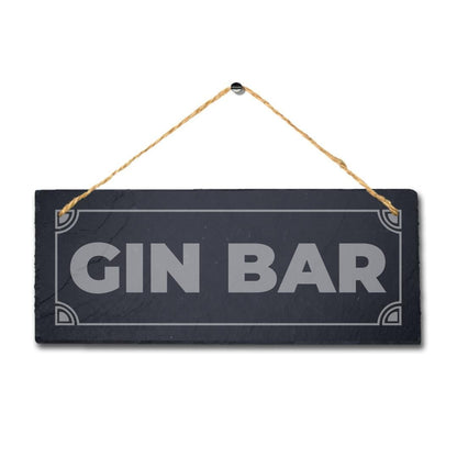 Gin Bar Laser Engraved Bar Hanging Slate Restaurant Club Pub Decor Plaque Sign
