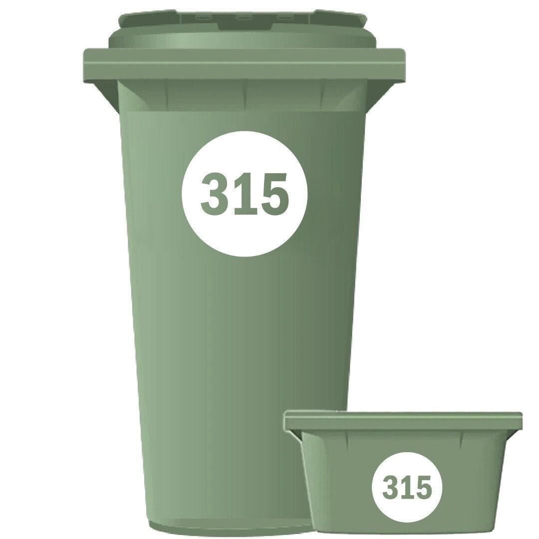 Personalised Wheelie Bin Number Sticker: Waterproof Vinyl Decal