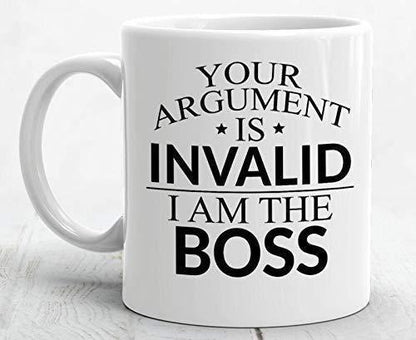Your Argument Is Invalid Mug: Funny Novelty Coffee Cup