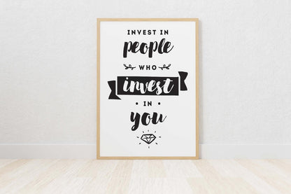 Inspirational Quote Poster: Invest In People - Office Wall Art