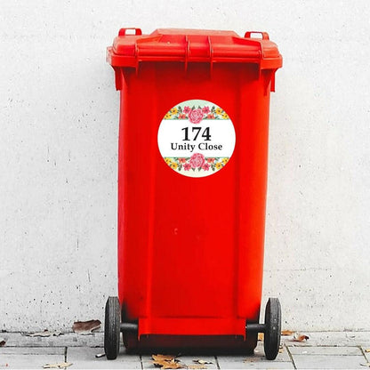 Wheelie Bin Street Name House Address Wheelie Dustbin Sticker Vinyl Decal