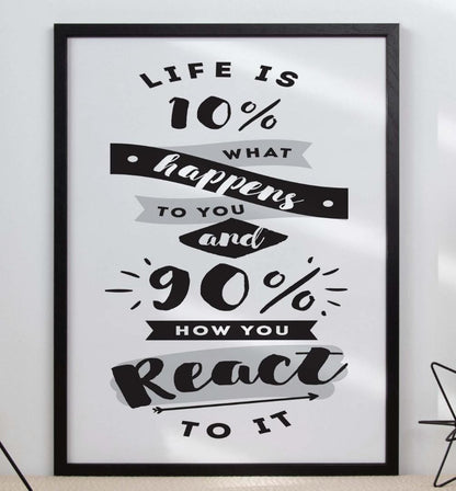 Like Is What Happens To You Inspirational Positive Quote Poster Print Wall