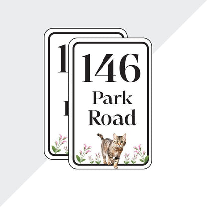 Personalized Cat Wheelie Bin Sticker: Custom Street Address