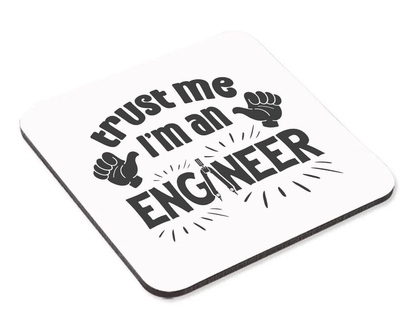 Funny Engineer Mug & Coaster Set Engineering Graduation Birthday Coffee Tea Gift