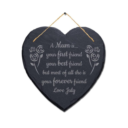 Personalised Mum Mom Mam Heart Slate Plaque Birthday Christmas Mothers Day Gifts