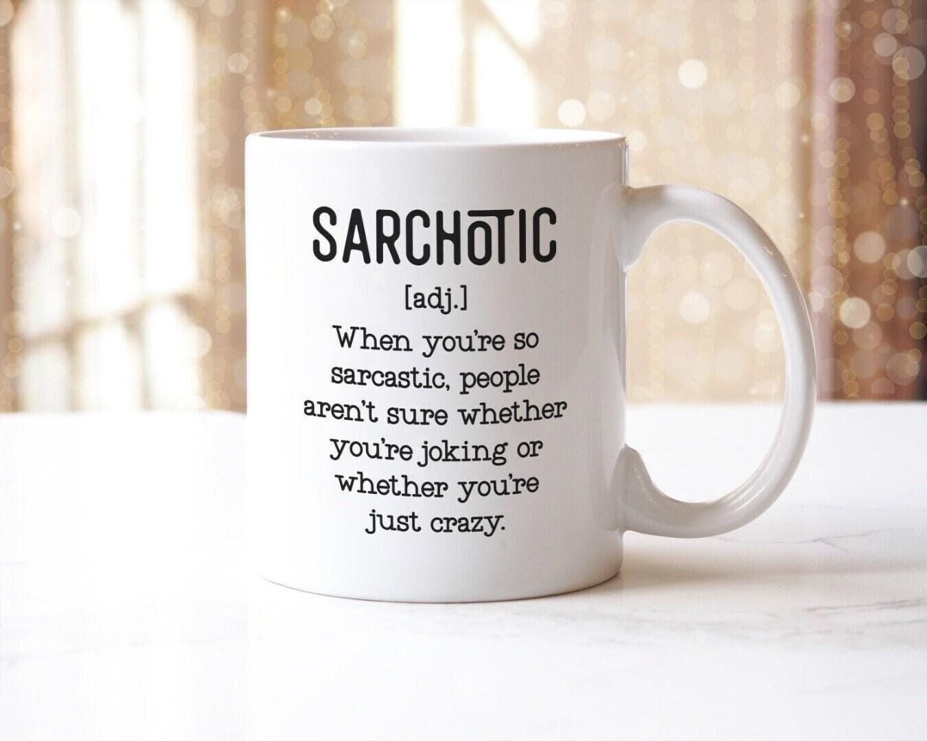 Funny 'Sarchotic' Definition Mug and Coaster Set: Sarcastic Office Gift