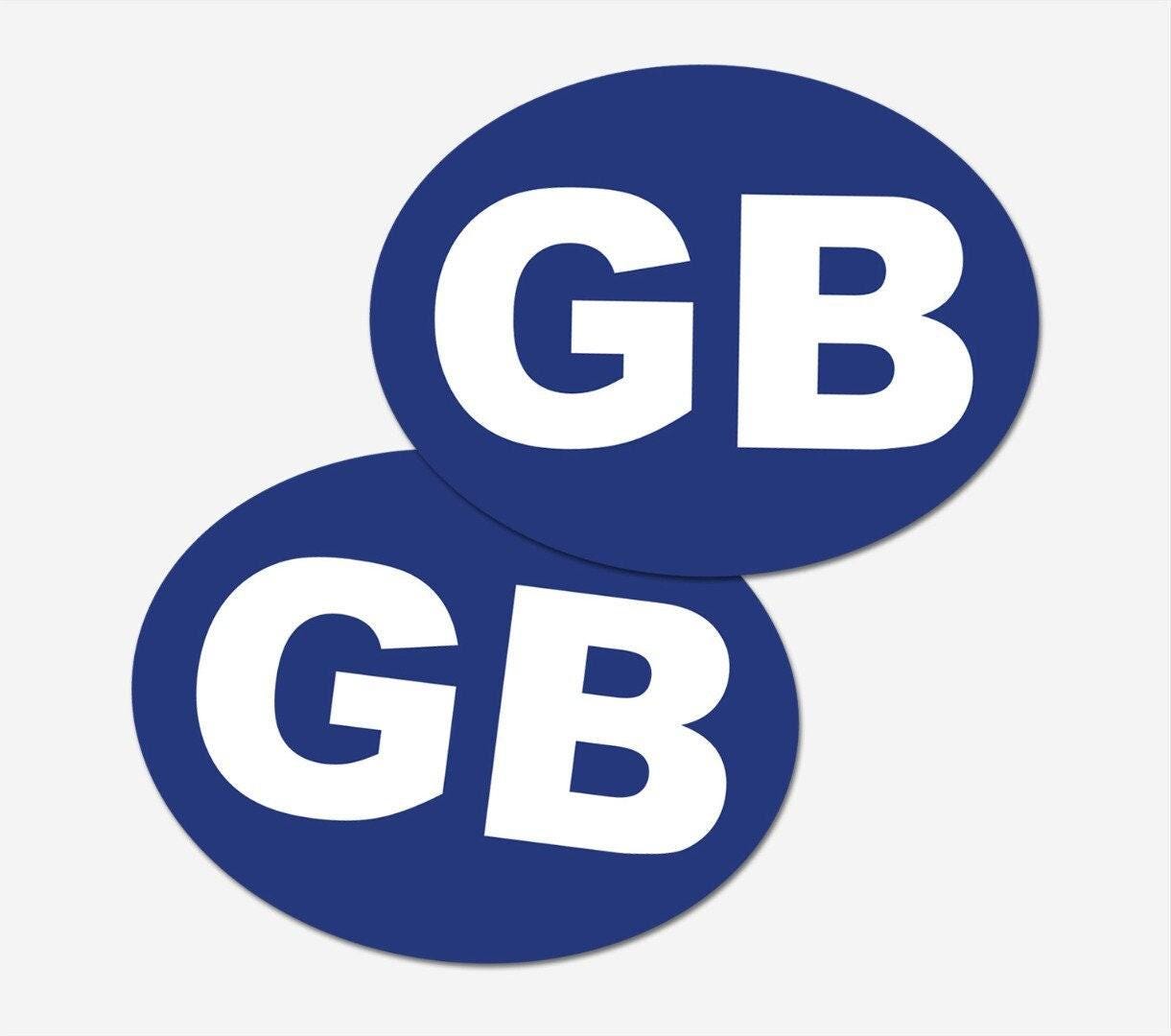 2 X Gb Car Stickers Blue Self-adhesive Car, Van, Lorry, Vinyl