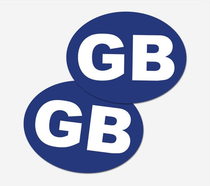 2 X Gb Car Stickers Blue Self-adhesive Car, Van, Lorry, Vinyl