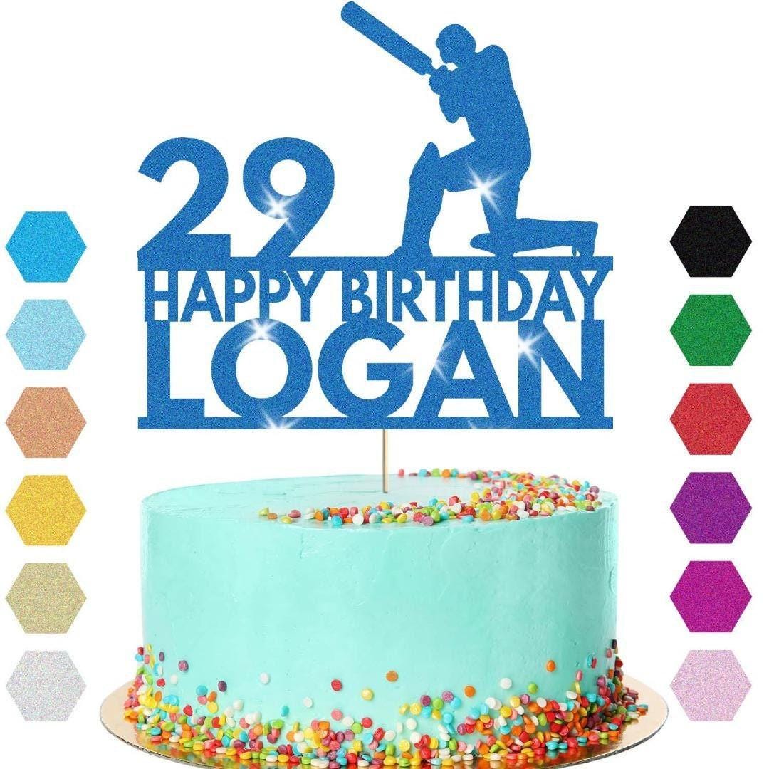 Cricket Cake Topper Personalised Batsman Birthday Cake Decoration Any Name Age