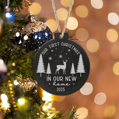 Personalised First Christmas New Home Bauble: Couple Keepsake Ornament