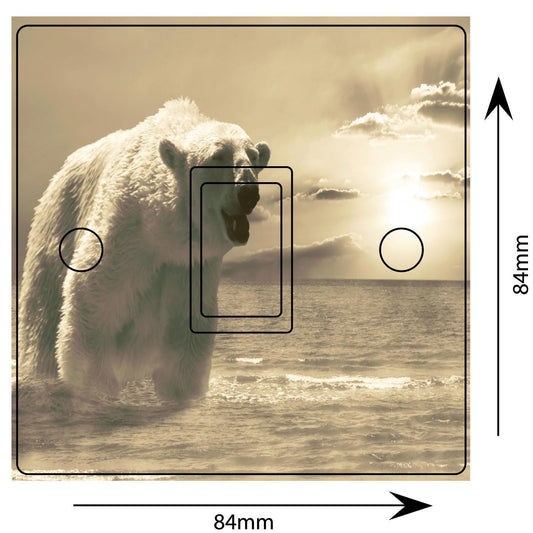 Polar Bear Arctic Landscape Light Switch Sticker Cover Vinyl Skin Wall Decal