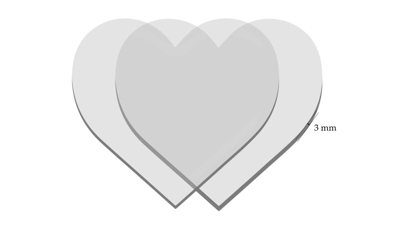 2 Acrylic Heart Shape Ganaching Plates Clear Ganache Cake Decorating Board Various Sizes