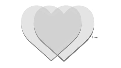 2 Acrylic Heart Shape Ganaching Plates Clear Ganache Cake Decorating Board Various Sizes