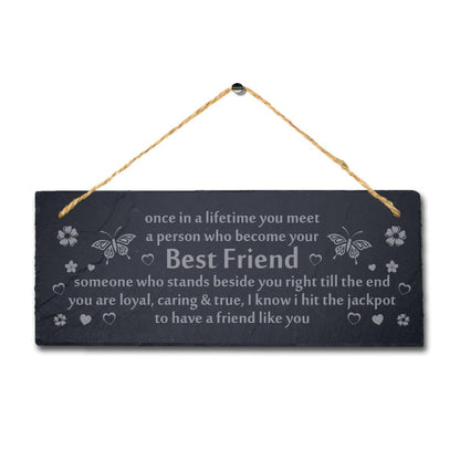 Bestfriends Laser Engraved Hanging Slate Friendship Sentimental Gift Plaque Sign