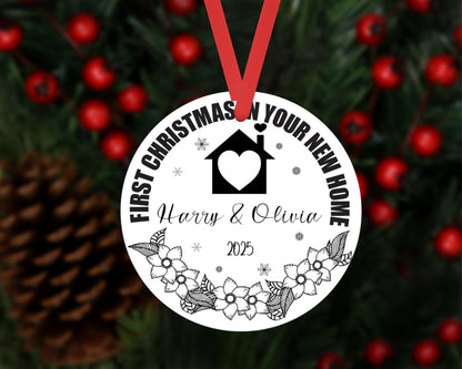 Personalised First Christmas In Your New Home Xmas Ceramic Ornament Hanging Gift