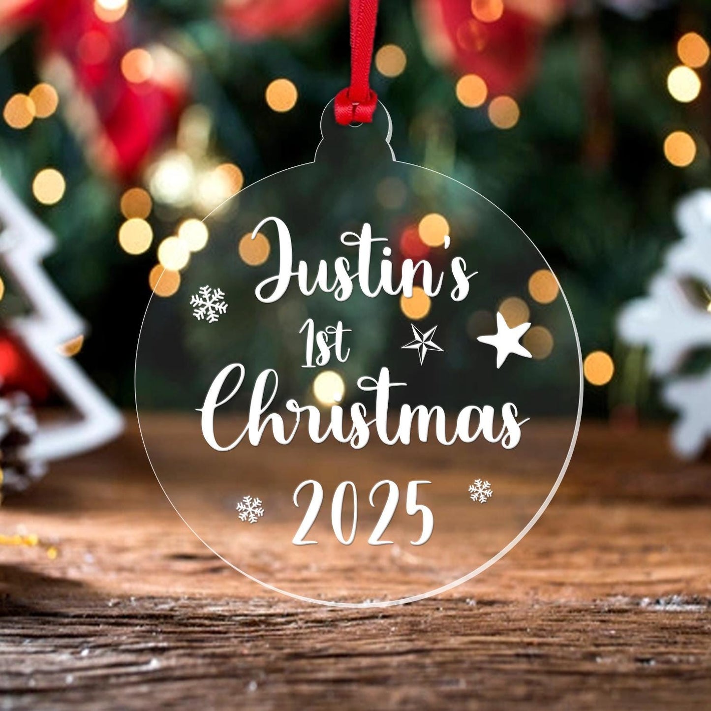 Personalised Babys First Christmas Bauble Baby 1st Xmas Gift Tree Decoration