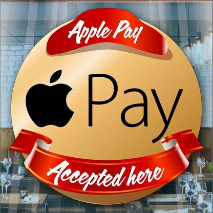 Apple Pay Accepted Here Window Cafe Shop Restaurant Sticker Sign Pos Decal