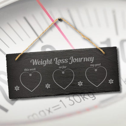 Weight Loss Journey Counter Tracker Hanging Slate Sign Plaque Track With Chalk