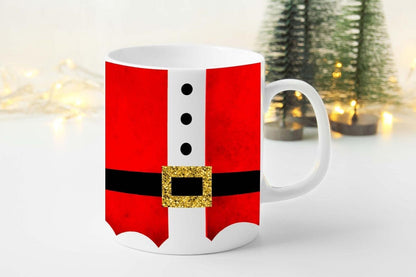 Christmas Mug And Coaster Gift Set Xmas Red Cup Dad Mum Friends Gift Keepsake