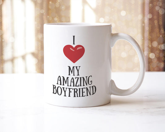 I Love My Amazing Boyfriend Mug Coffee Tea Cup Novelty Gift For Men Husband Friend Lovers Birthday Christmas Special Occasions Present