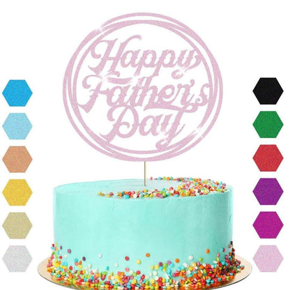 Happy Fathers Day Cake Topper: Dad Daddy Party Glitter Cake Decoration