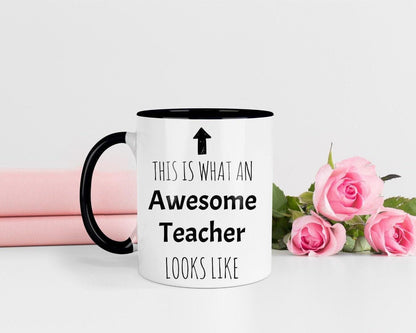 This Is What An Awesome Teacher Looks Like Mug & Coaster Set A Perfect Birthday Or Christmas Gift
