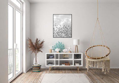 Birds Cloudy Sky Bedroom Minimalist Wall Art Home Room Decor Print Poster