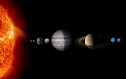 Space Planets Wall Stickers Solar System 3d Window View Wall Decal Crack Effect Poster Wall Vinyl Office Mural