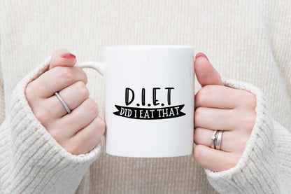 Diet Gift Mug  Did I Eat That - Funny Foodie Food Lover Novelty Coffee Tea Cup High Quality Ceramic Mug And Coaster Sarcastic Dieting Gift
