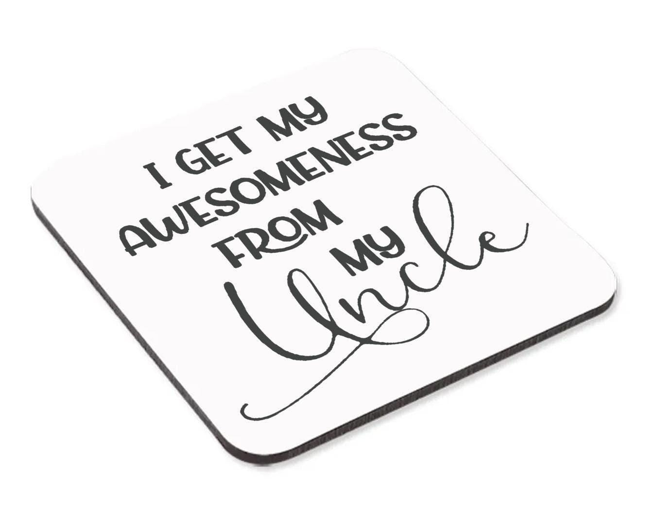 I Get My Awesomeness Mug & Coaster Set Uncle Fathers Day Birthday Xmas Tea Gift