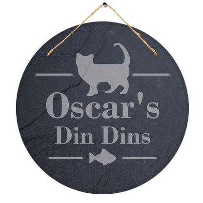 Personalised Engraved Slate Cat Food Mat: Pet Placemat Tray