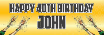 Personalised Champagne Birthday Banner: Adult Celebration Decor