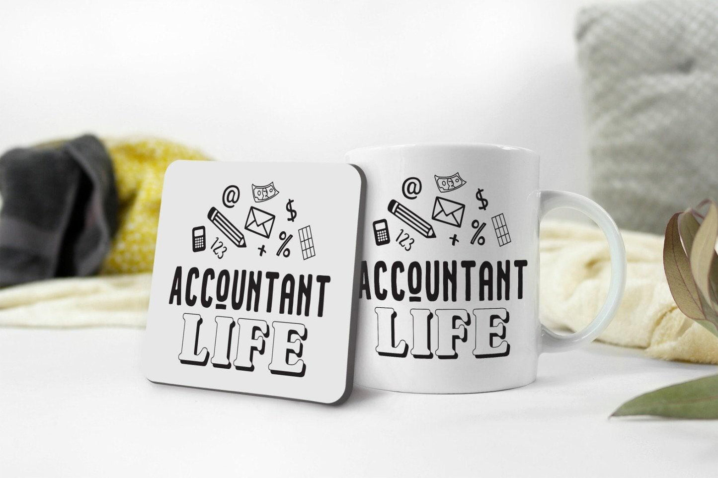 Funny Accountant Mug & Coaster Set: Accounting Life Gift