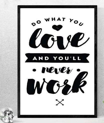 Do What You Love Inspirational Positive Thoughts Quote Poster Print Wall