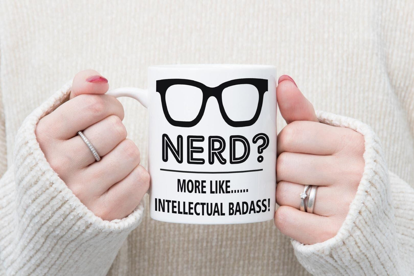 Nerd Mug & Coaster Set More Like Intellectual Funny Birthday Christmas Tea Gift