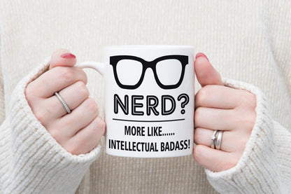 Nerd Mug & Coaster Set More Like Intellectual Funny Birthday Christmas Tea Gift