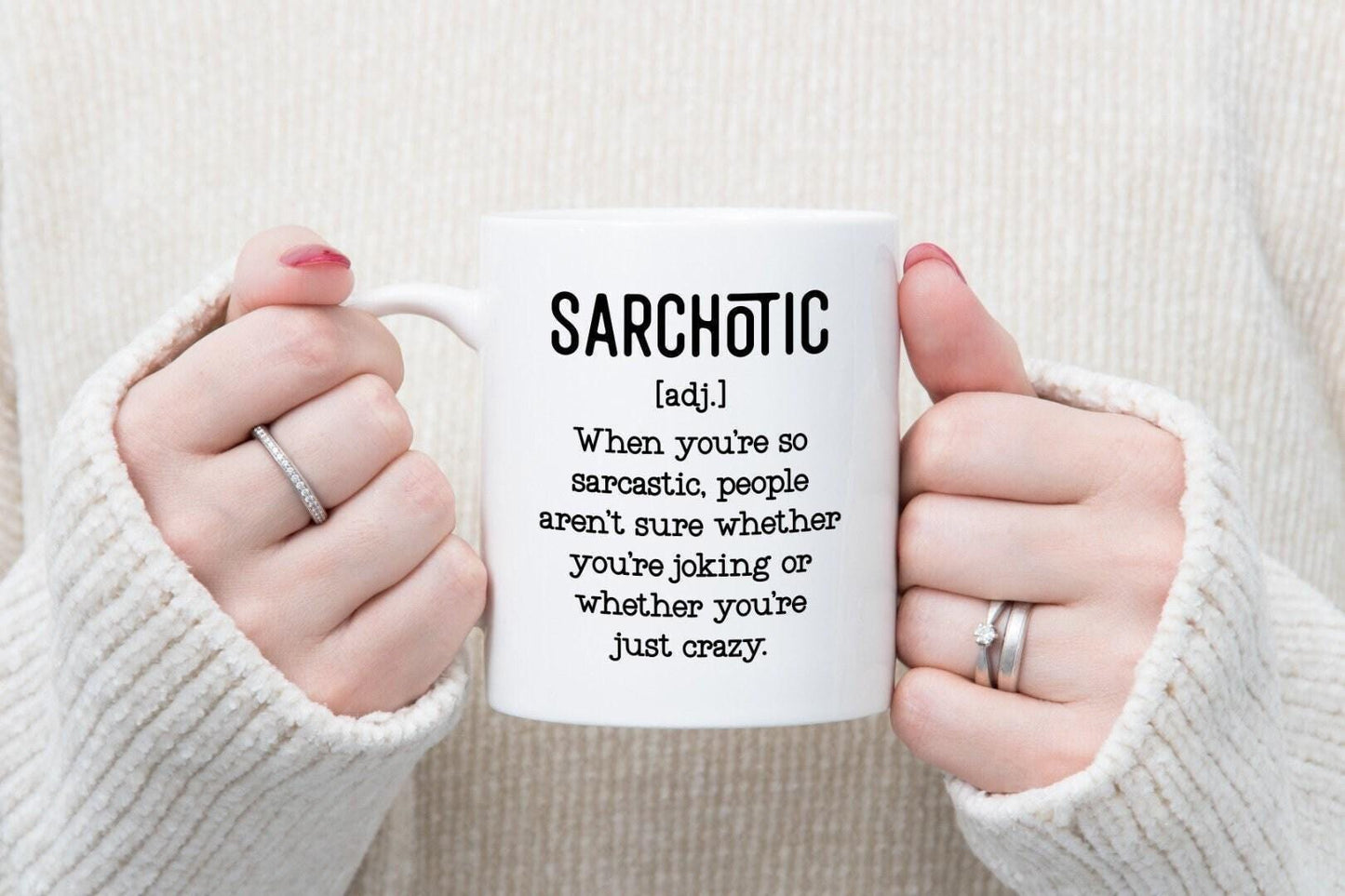 Funny 'Sarchotic' Definition Mug and Coaster Set: Sarcastic Office Gift