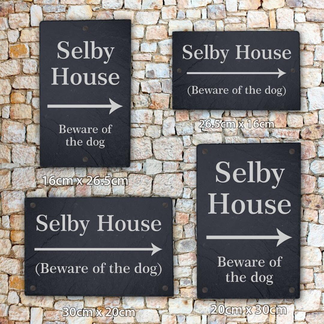 Personalised Slate Plaque House Door Name Sign Laser Engraved Stone Home Gift