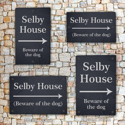 Personalised Slate Plaque House Door Name Sign Laser Engraved Stone Home Gift
