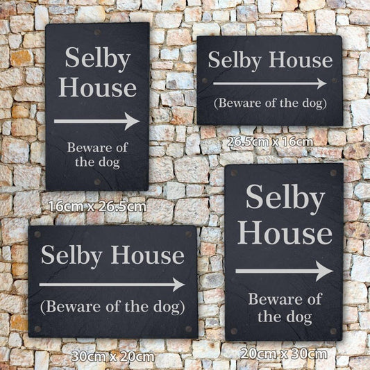 Personalised Slate Plaque House Door Name Sign Laser Engraved Stone Home Gift