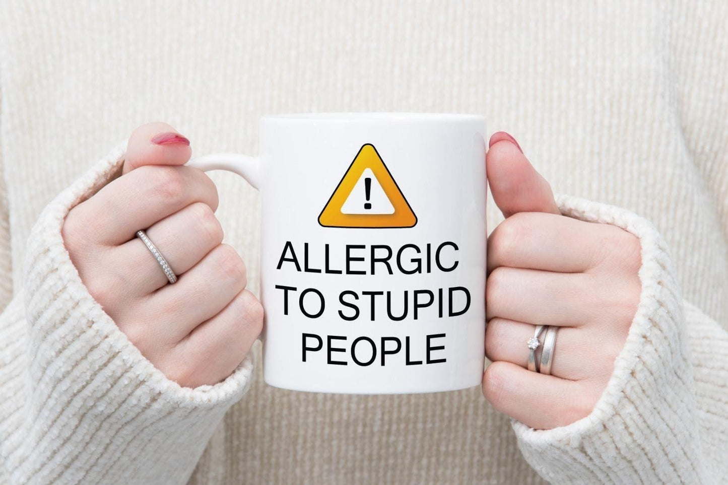 Allergic To Stupid People Mug & Coaster Birthday Christmas Novelty Tea Gift Set