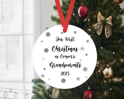 First Christmas As Grandparents Bauble Xmas Personalised Ceramic Ornament Gift