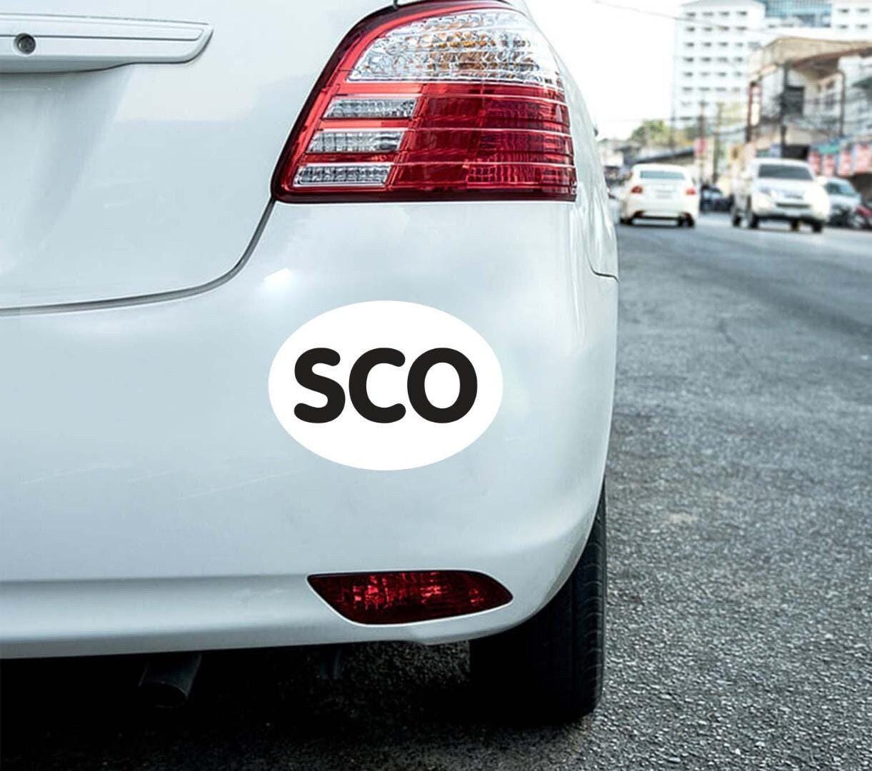 4 Pack Scottish Flag Oval Vinyl Car Stickers