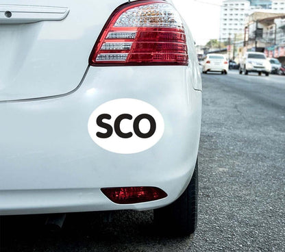 4 Pack Scottish Flag Oval Vinyl Car Stickers