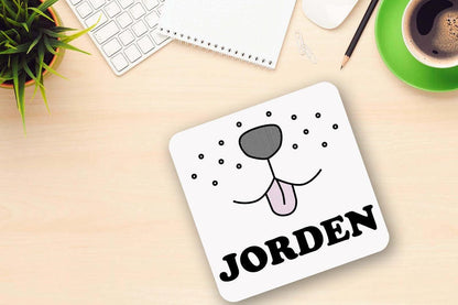 Personalised Name Mug & Coaster Gift Set Puppy Dog Face Birthday Keepsake Gift