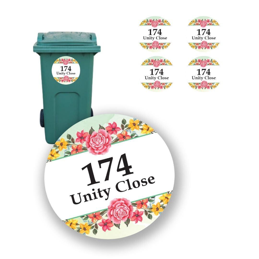 Wheelie Bin Street Name House Address Wheelie Dustbin Sticker Vinyl Decal