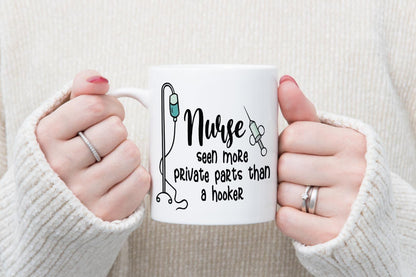 Nurse Mug & Coaster Set Seen More Private Parts Than Hooker Funny Christmas Gift
