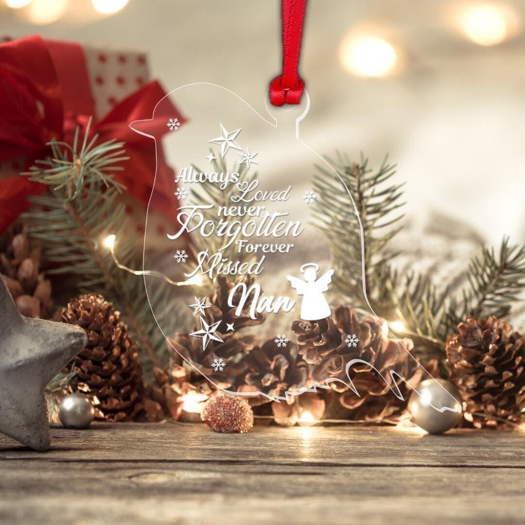 Personalised Robin Memorial Bauble: Acrylic Christmas Keepsake Gift